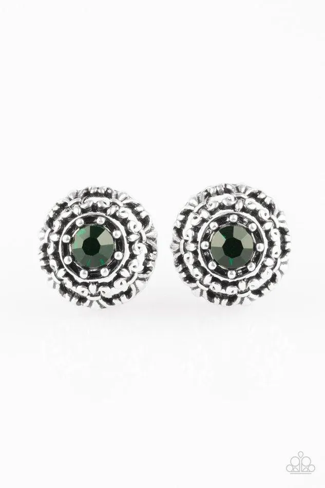 Earrings Paparazzi Jewelry Paparazzi Earring Courtly Courtliness Green