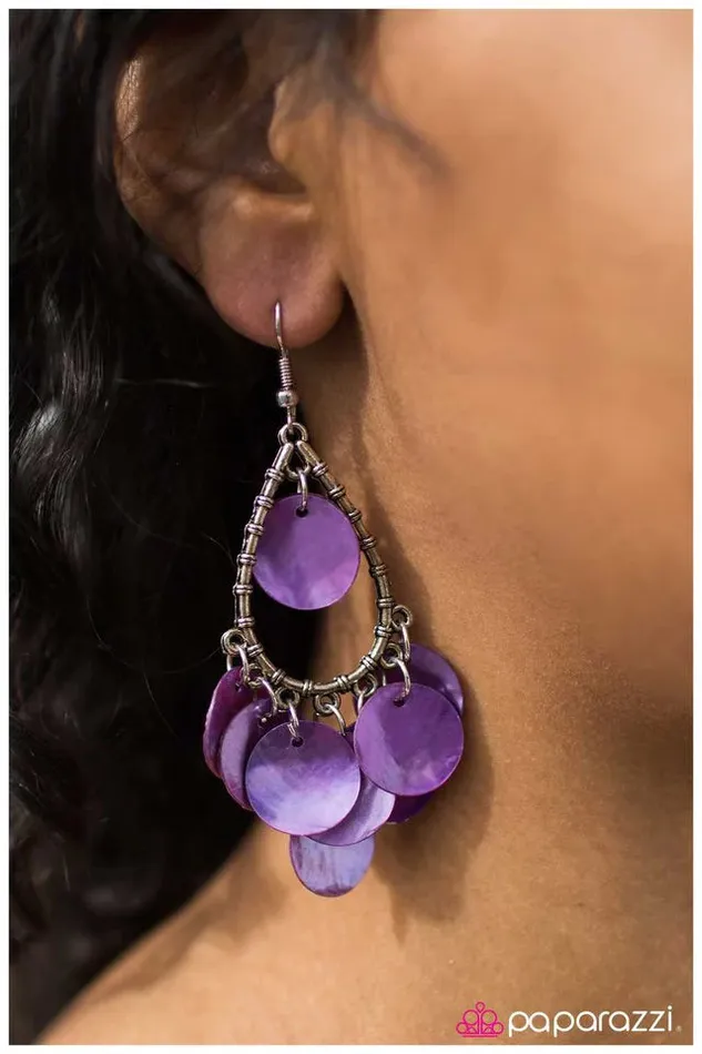 Earrings Paparazzi Jewelry Paparazzi Earring Deep Sea Diving Purple