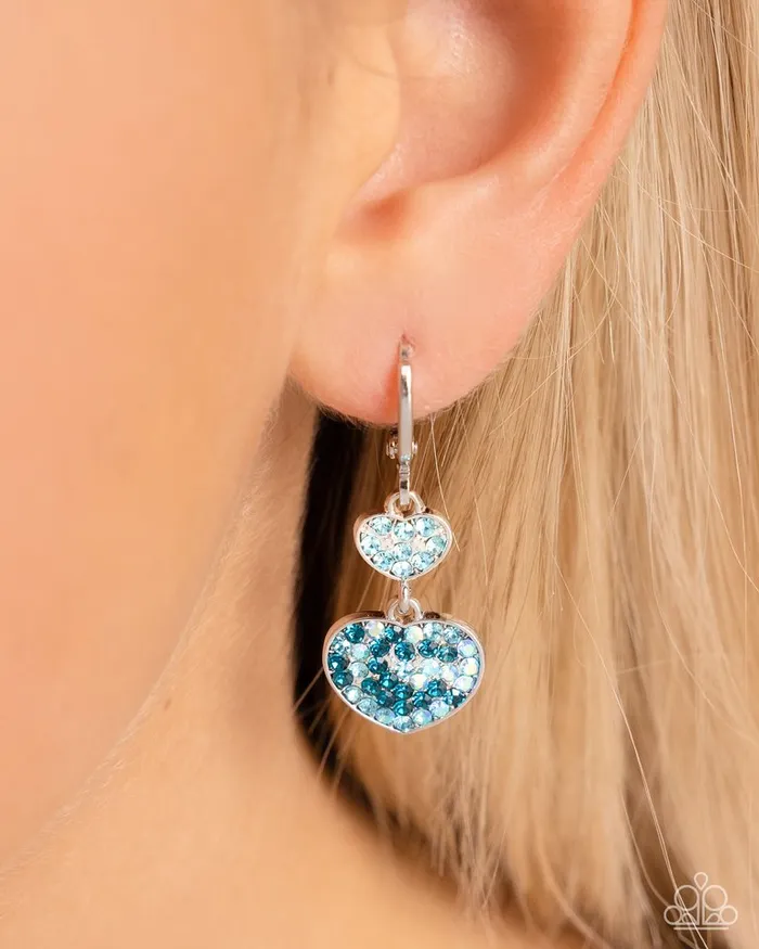 Earrings Paparazzi Jewelry Paparazzi Earring Delightful Valentines Day Blue