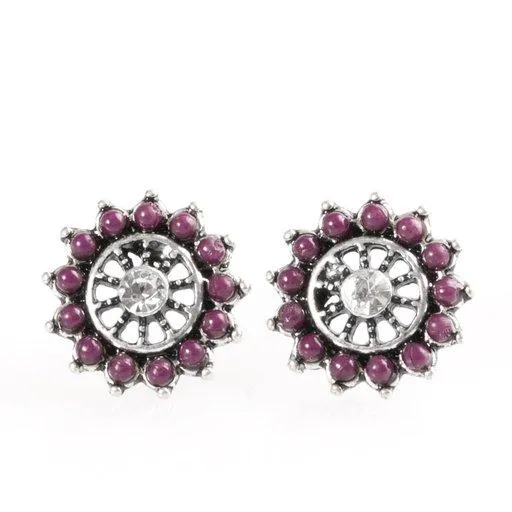 Earrings Paparazzi Jewelry Paparazzi Earring Dreamy Dahlia Purple
