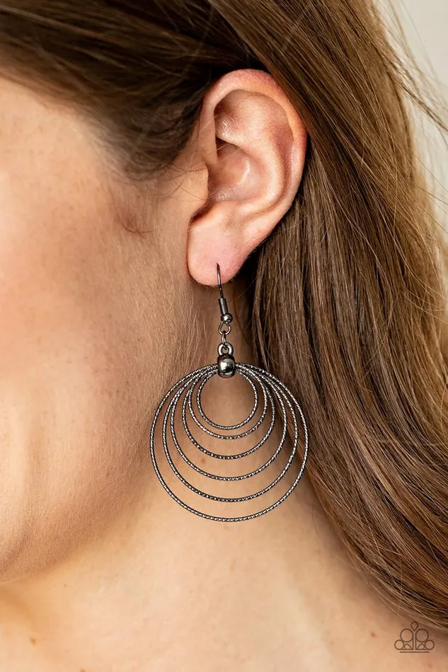Earrings Paparazzi Jewelry Paparazzi Earring Elliptical Elegance Black