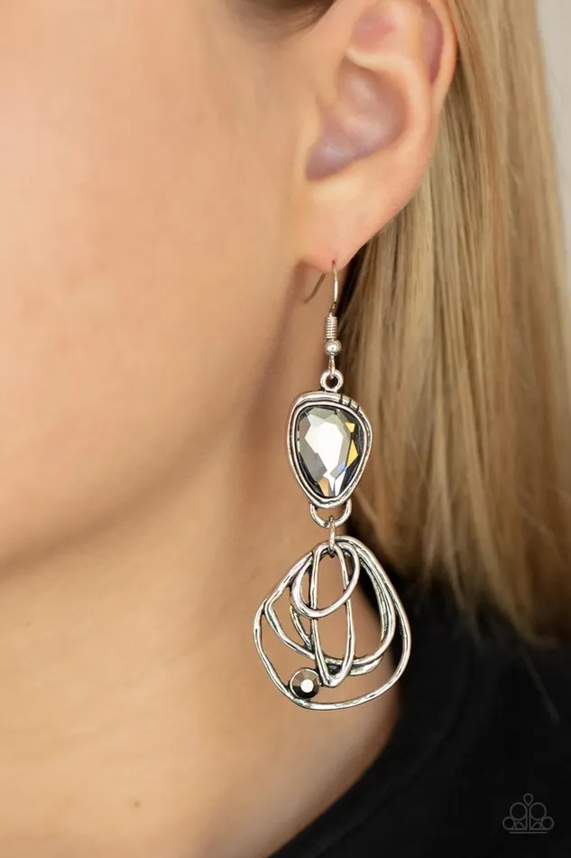 Earrings Paparazzi Jewelry Paparazzi Earring Galactic Drama Silver