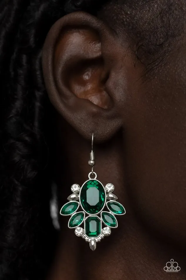 Earrings Paparazzi Jewelry Paparazzi Earring Glitzy GoGetter Green