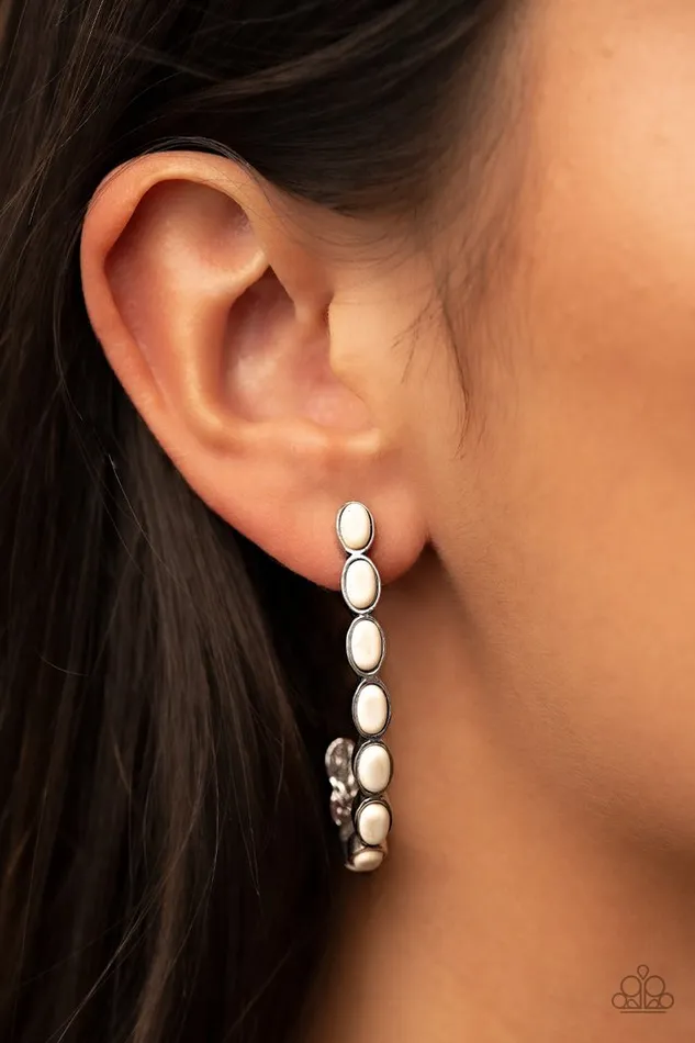 Earrings Paparazzi Jewelry Paparazzi Earring Kick Up a SANDSTORM White