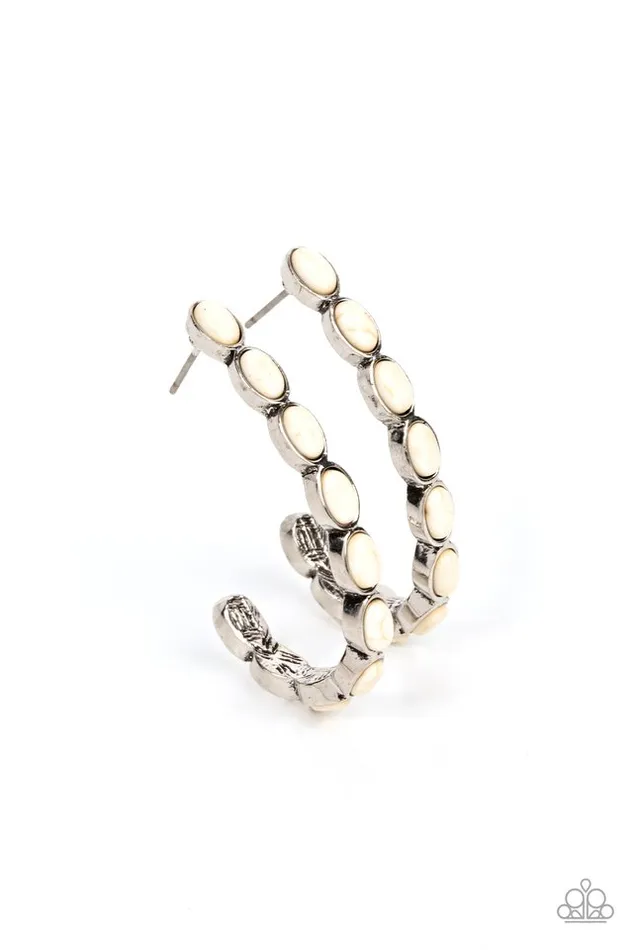 Earrings Paparazzi Jewelry Paparazzi Earring Kick Up a SANDSTORM White Earrings Paparazzi Jewelry Paparazzi Earring Kick Up a SANDSTORM White