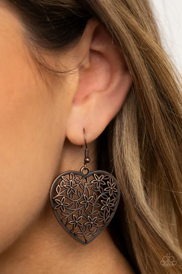 Earrings Paparazzi Jewelry Paparazzi Earring Let Your Heart Grow Copper