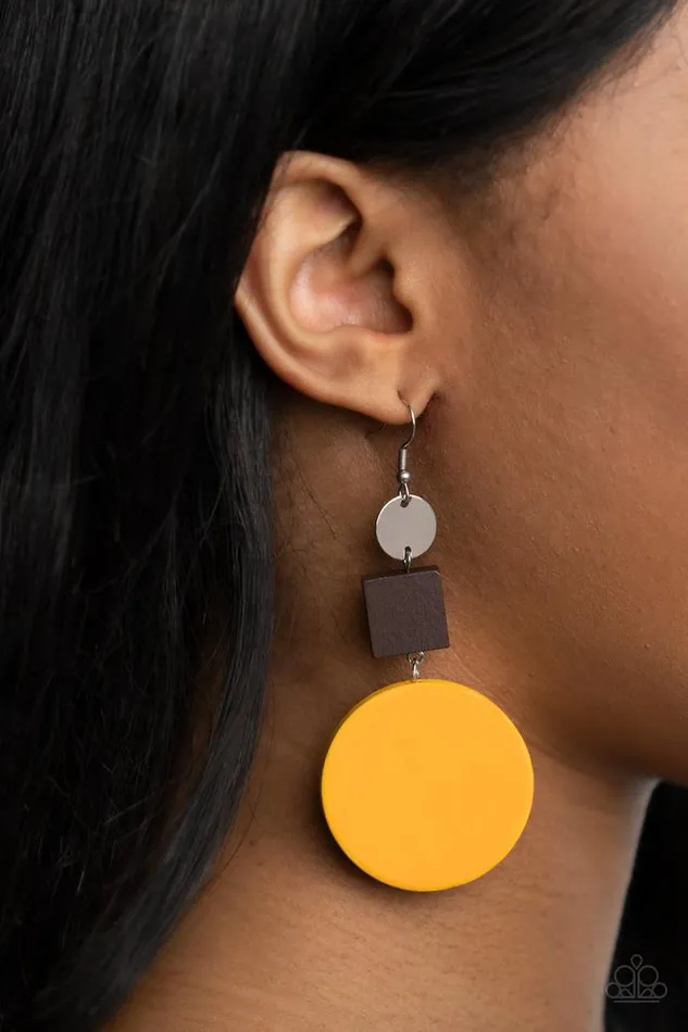 Earrings Paparazzi Jewelry Paparazzi Earring Modern Materials Yellow