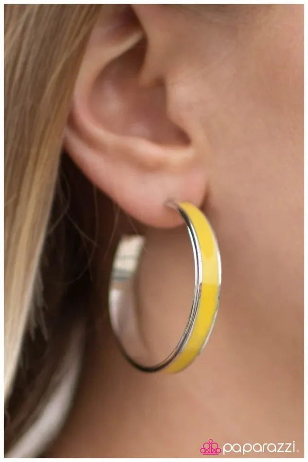 Earrings Paparazzi Jewelry Paparazzi Earring Pop Culture Yellow