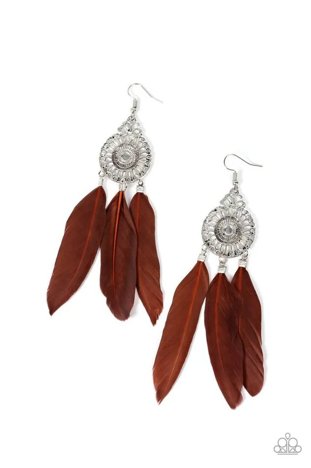 Earrings Paparazzi Jewelry Paparazzi Earring Pretty in PLUMES Brown Earrings Paparazzi Jewelry Paparazzi Earring Pretty in PLUMES Brown