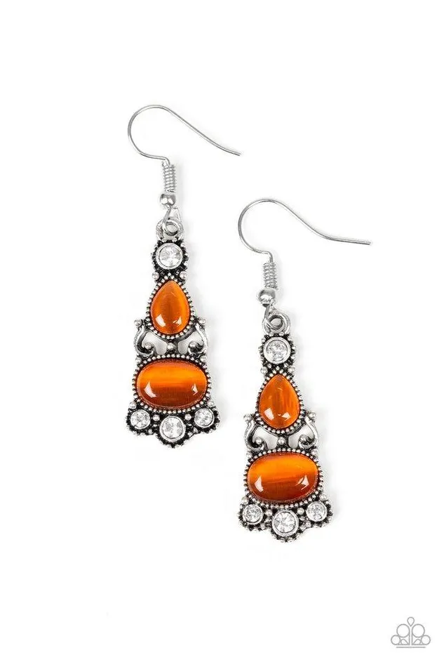 Earrings Paparazzi Jewelry Paparazzi Earring Push Your LUXE Orange