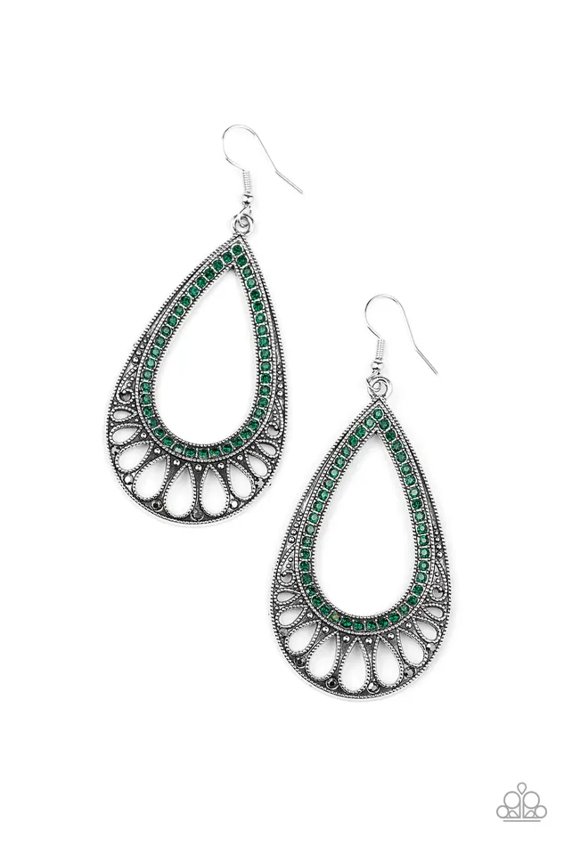 Earrings Paparazzi Jewelry Paparazzi Earring Royal Finesse Green