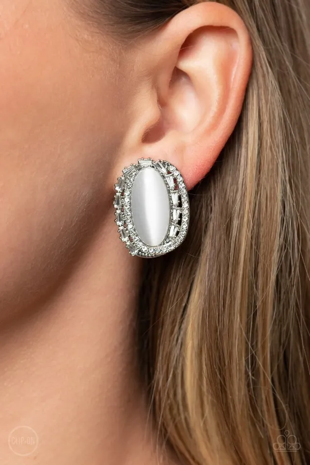Earrings Paparazzi Jewelry Paparazzi Earring Shimmery Statement White