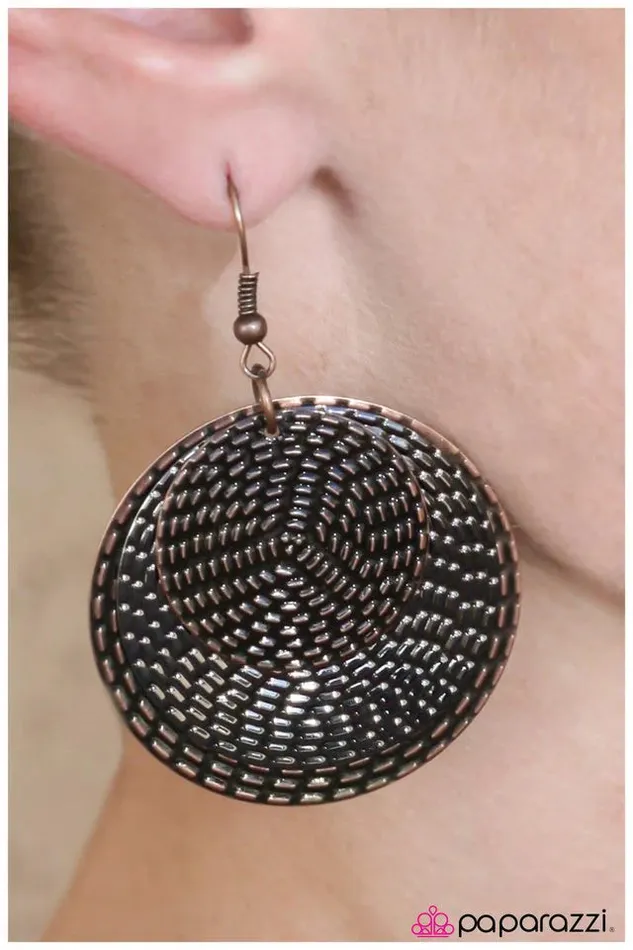 Earrings Paparazzi Jewelry Paparazzi Earring Turn The Beat Around Copper