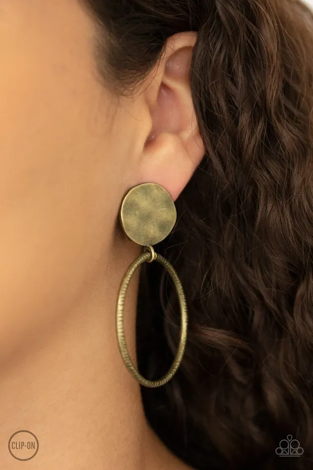 Earrings Paparazzi Jewelry Paparazzi Earring Undeniably Urban Brass