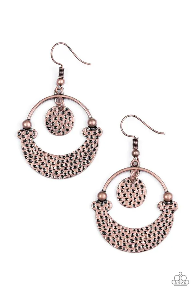 Earrings Paparazzi Jewelry Paparazzi Earring Under the Hammer Copper