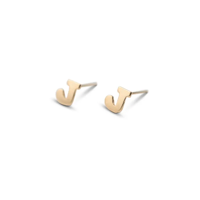 Earrings RG Gold Filled Alphabet Stud Single