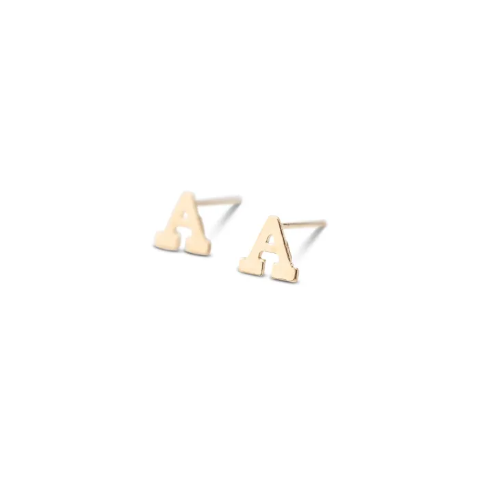 Earrings RG Gold Filled Alphabet Stud Single