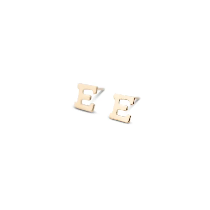 Earrings RG Gold Filled Alphabet Stud Single