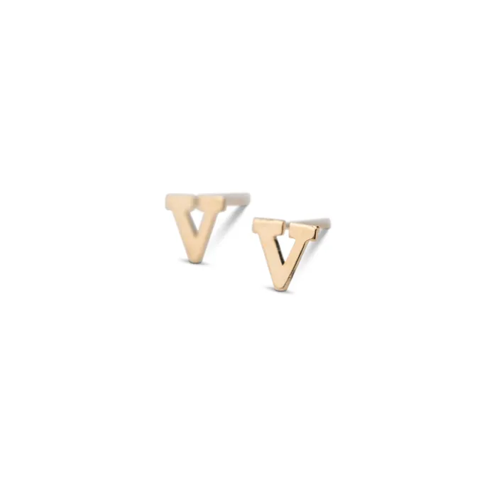 Earrings RG Gold Filled Alphabet Stud Single