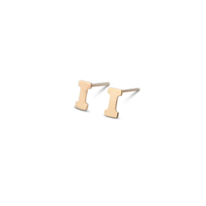 Earrings RG Gold Filled Alphabet Stud Single