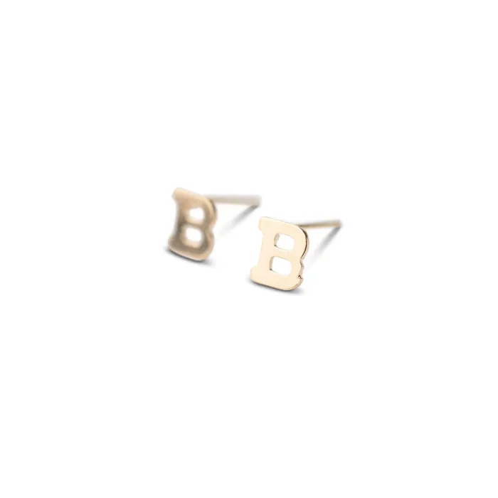 Earrings RG Gold Filled Alphabet Stud Single