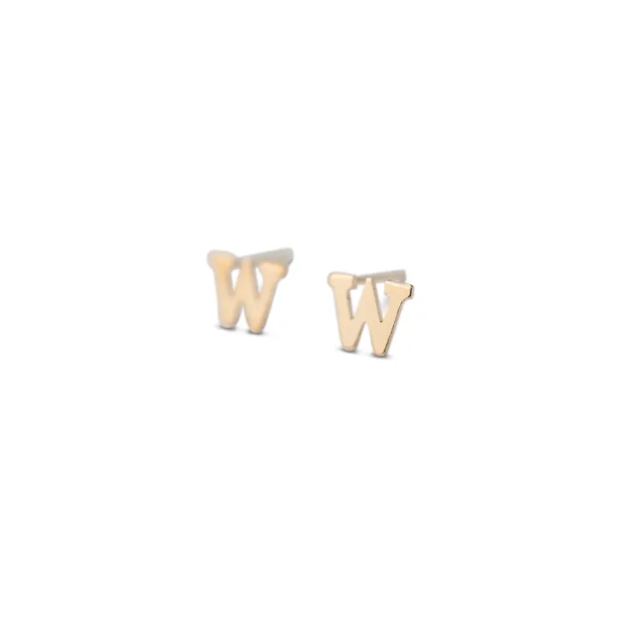 Earrings RG Gold Filled Alphabet Stud Single