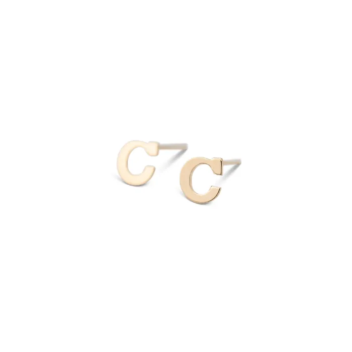 Earrings RG Gold Filled Alphabet Stud Single