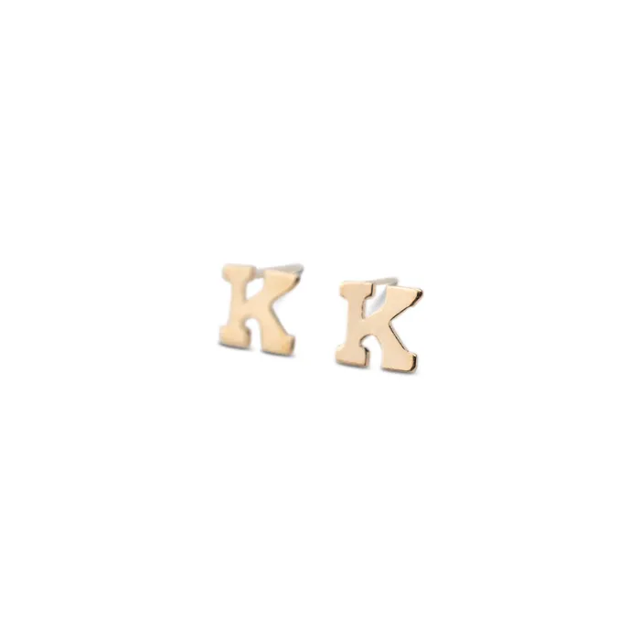 Earrings RG Gold Filled Alphabet Stud Single