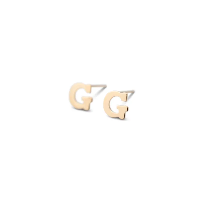 Earrings RG Gold Filled Alphabet Stud Single