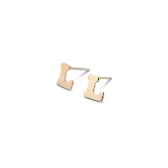 Earrings RG Gold Filled Alphabet Stud Single