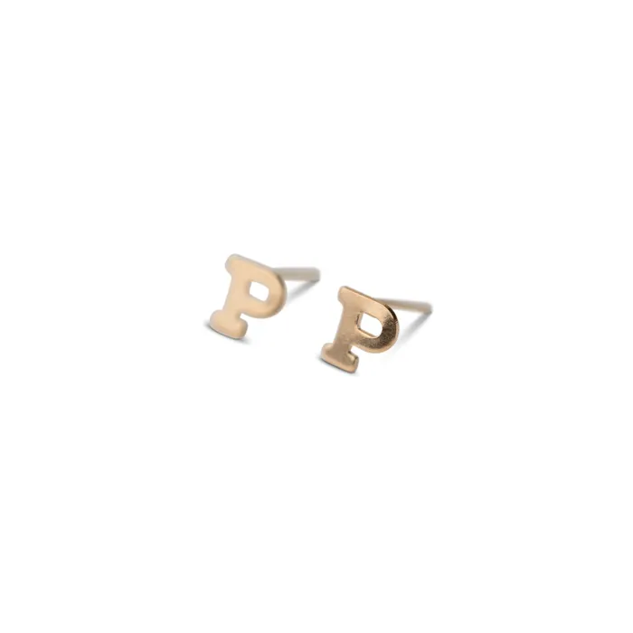 Earrings RG Gold Filled Alphabet Stud Single