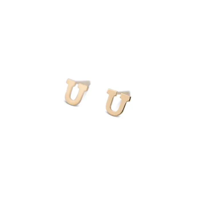 Earrings RG Gold Filled Alphabet Stud Single