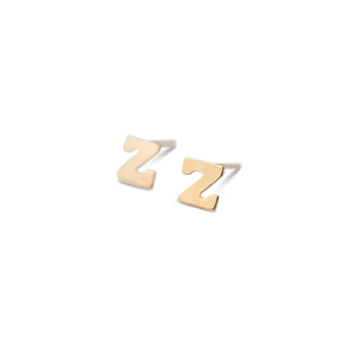Earrings RG Gold Filled Alphabet Stud Single