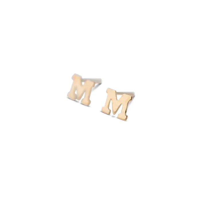 Earrings RG Gold Filled Alphabet Stud Single