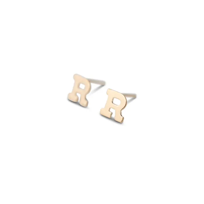 Earrings RG Gold Filled Alphabet Stud Single