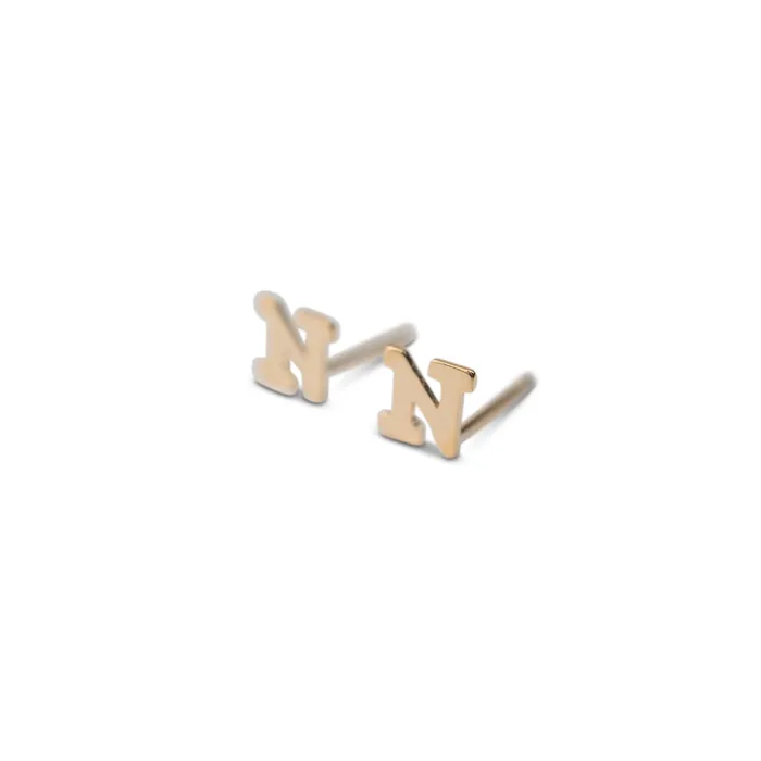Earrings RG Gold Filled Alphabet Stud Single