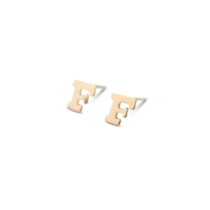 Earrings RG Gold Filled Alphabet Stud Single