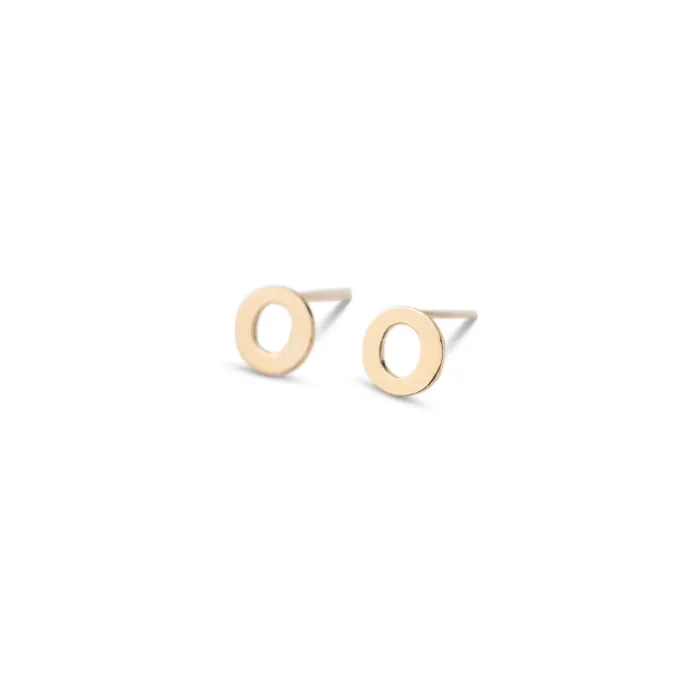 Earrings RG Gold Filled Alphabet Stud Single