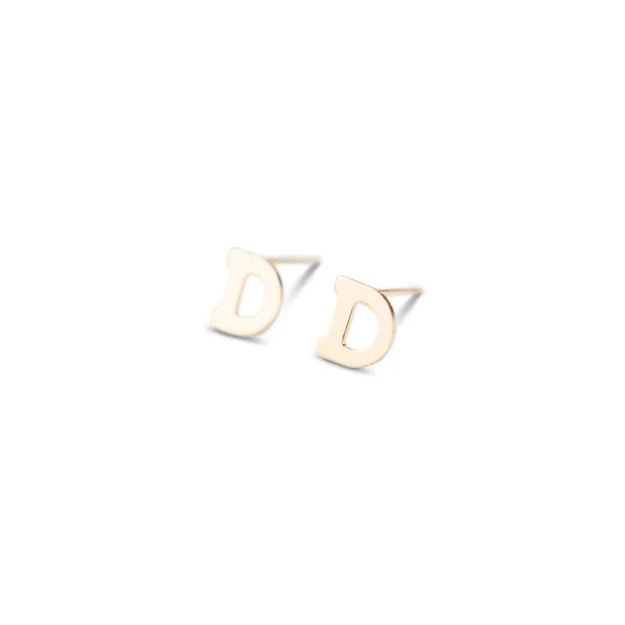 Earrings RG Gold Filled Alphabet Stud Single