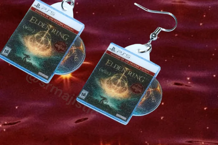 Earrings Sam Makes Things Elden Ring Shadow of the Erdtree PS5 Game 2D detailed Handmade Earrings