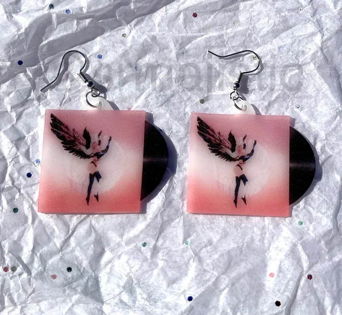 Earrings Sam Makes Things Kali Uchis Sin Miedo Vinyl Album Handmade Earrings