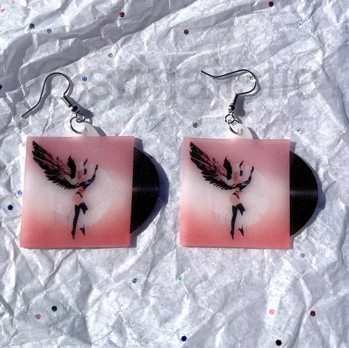 Earrings Sam Makes Things Kali Uchis Sin Miedo Vinyl Album Handmade Earrings
