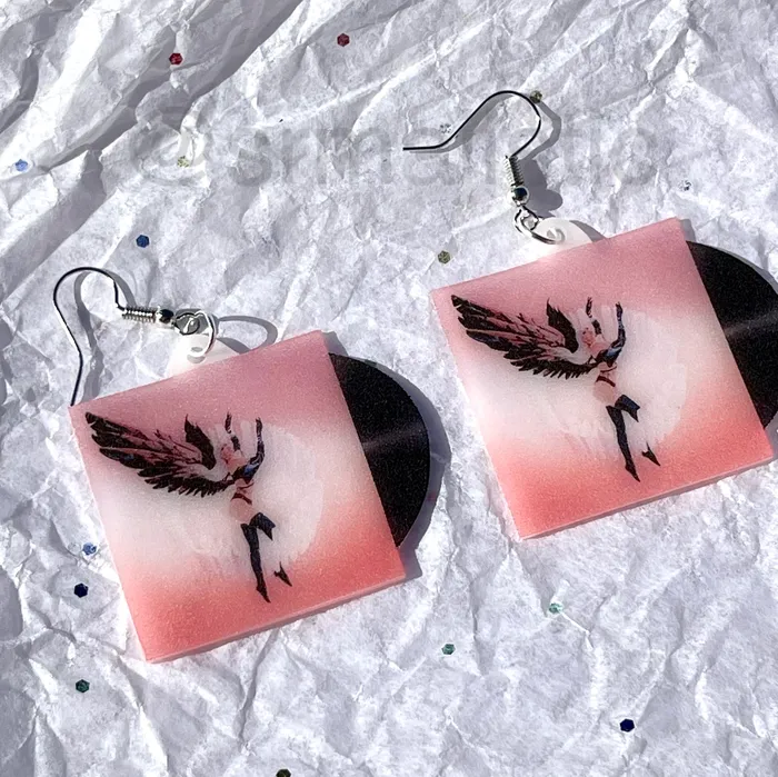 Earrings Sam Makes Things Kali Uchis Sin Miedo Vinyl Album Handmade Earrings