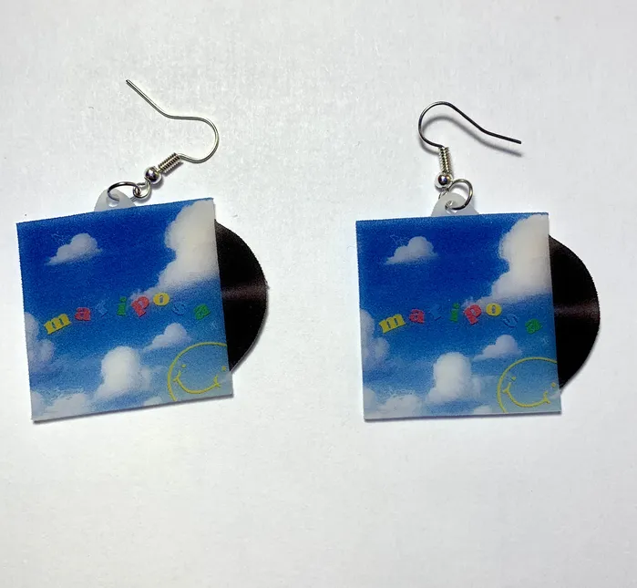 Earrings Sam Makes Things Peach Tree Rascals Mariposa Vinyl Single Handmade Earrings Earrings Sam Makes Things Peach Tree Rascals Mariposa Vinyl Single Handmade Earrings