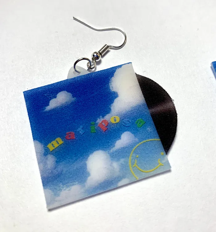 Earrings Sam Makes Things Peach Tree Rascals Mariposa Vinyl Single Handmade Earrings