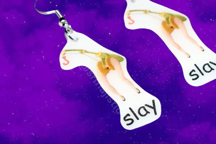 Earrings Sam Makes Things READY TO SHIP Fishing Rod with Legs Toy Story Slay Meme Handmade Earrings Earrings Sam Makes Things READY TO SHIP Fishing Rod with Legs Toy Story Slay Meme Handmade Earrings