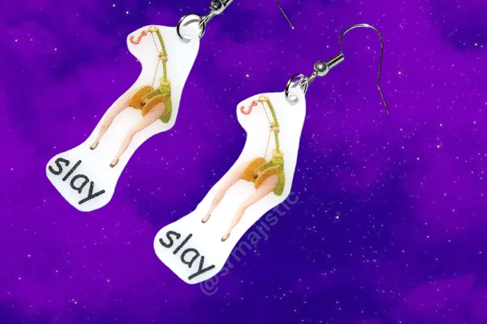 Earrings Sam Makes Things READY TO SHIP Fishing Rod with Legs Toy Story Slay Meme Handmade Earrings Earrings Sam Makes Things READY TO SHIP Fishing Rod with Legs Toy Story Slay Meme Handmade Earrings