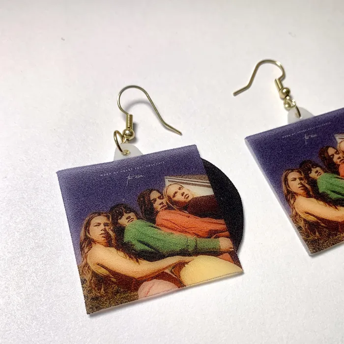 Earrings Sam Makes Things The Aces When My Heart Felt Volcanic Vinyl Album Handmade Earrings