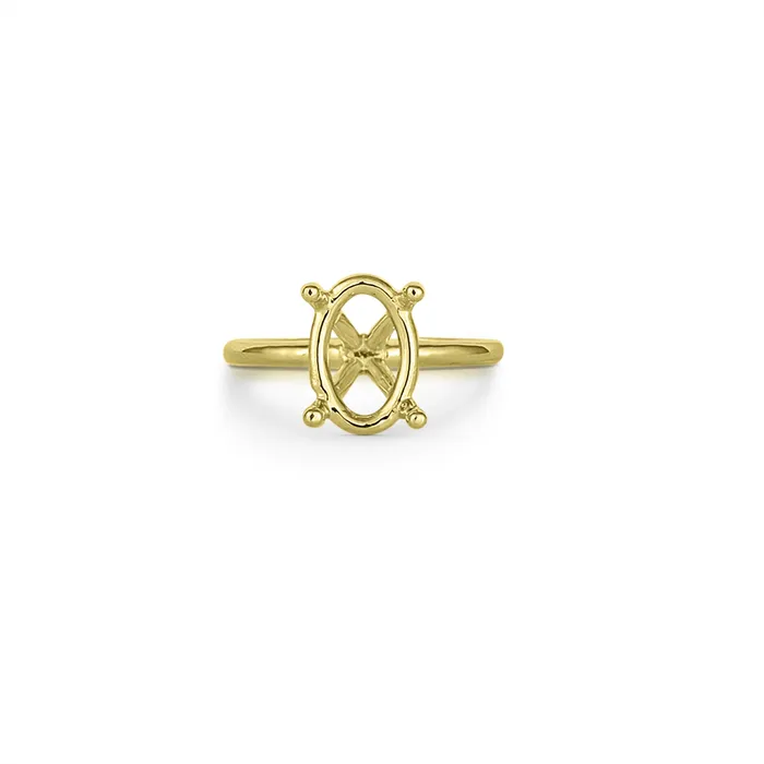 Engagement Collections Rings 14K Yellow Gold Solitaire Ring for Oval Cut Diamond Engagement Collections Rings 14K Yellow Gold Solitaire Ring for Oval Cut Diamond