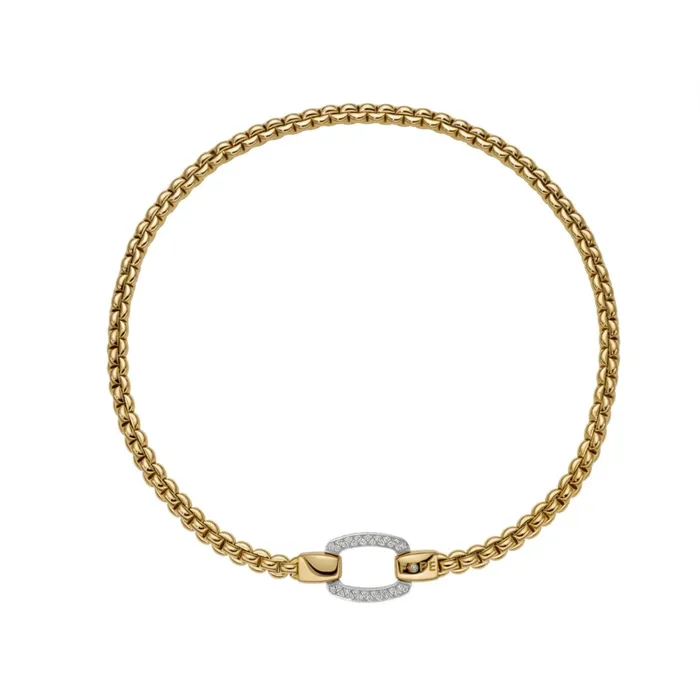 FOPE Necklaces Fope 18K Yellow and White Gold Diamond Necklace